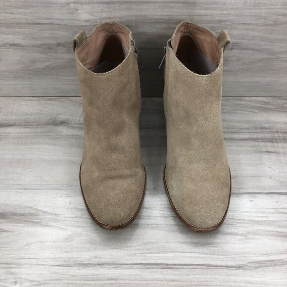 Madewell Booties Women's 9 The Billie Boot Tan Suede Zip Ankle Boot - Picture 6 of 10